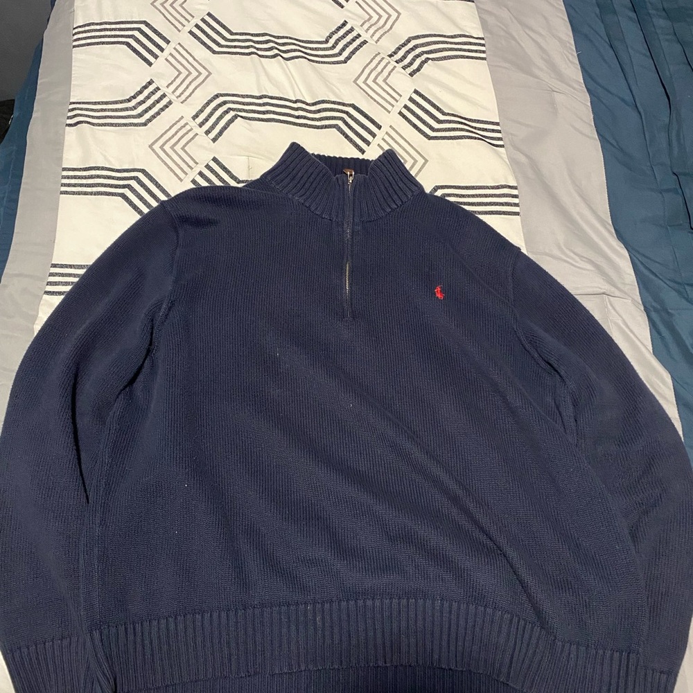 Polo by Ralph Lauren Men's Navy Half-Zip Sweater